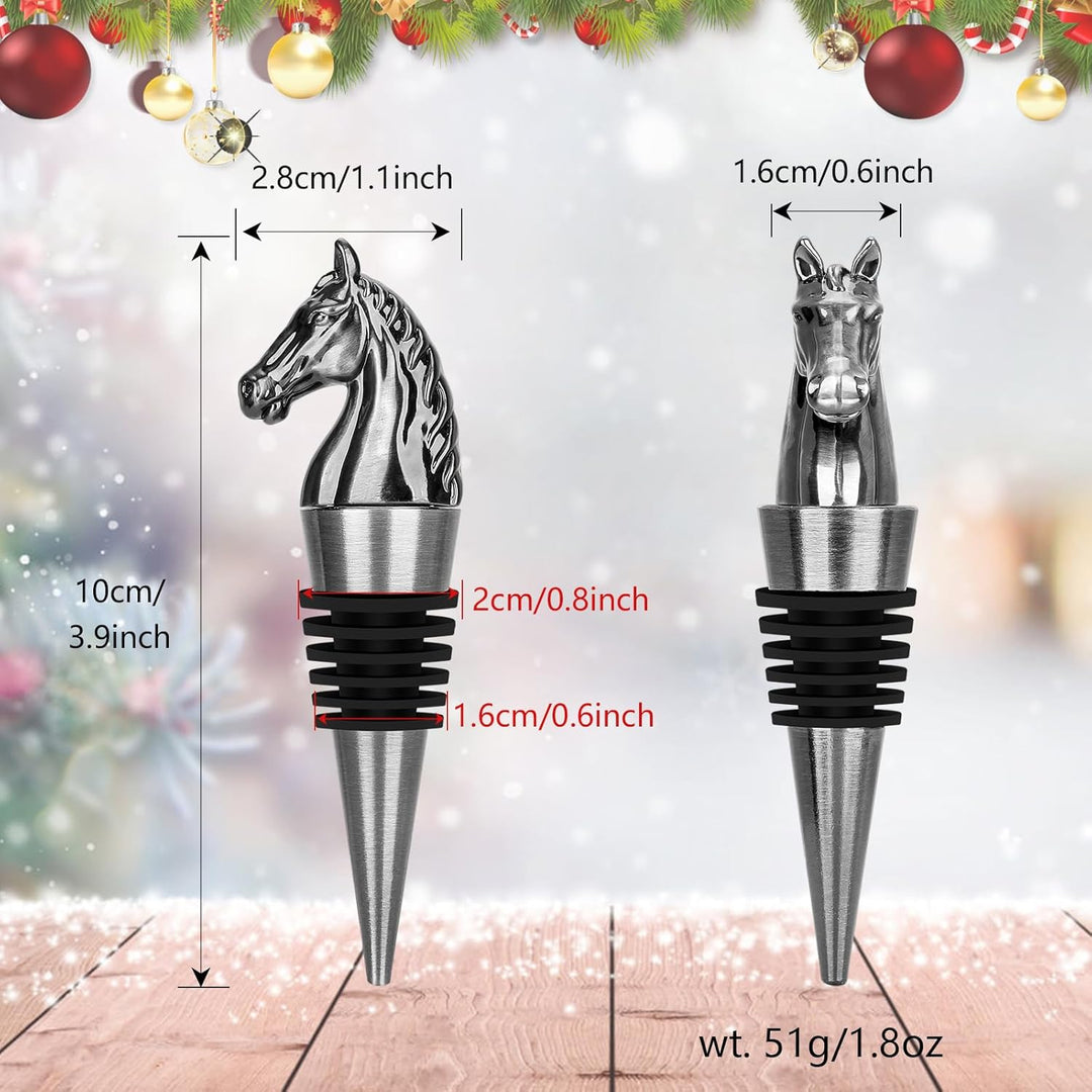 LULLEA Weihnachtsgeschenke Verpackt Pferd Weinflaschenverschluss, Weihnachtsgeschenke Pferde Geschen