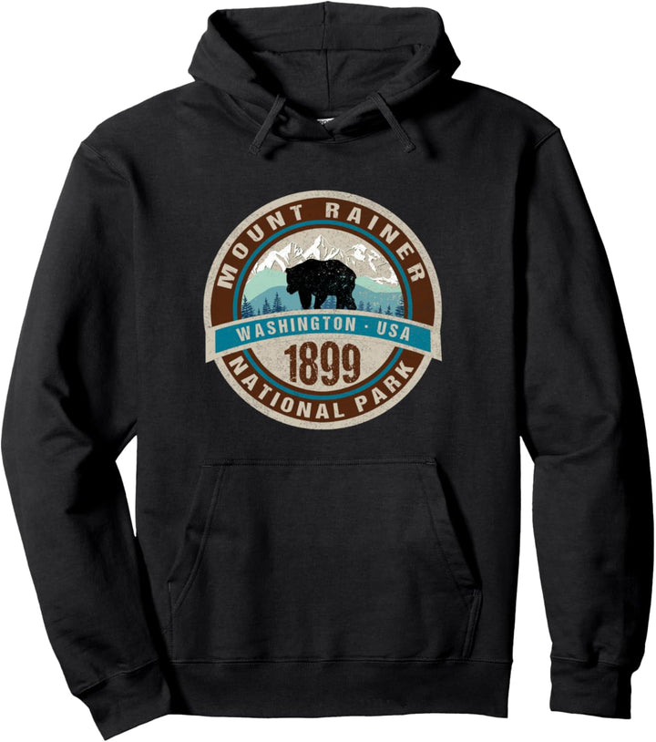 Mount Rainier Nationalpark Washington Schwarzbär Souvenir Pullover Hoodie