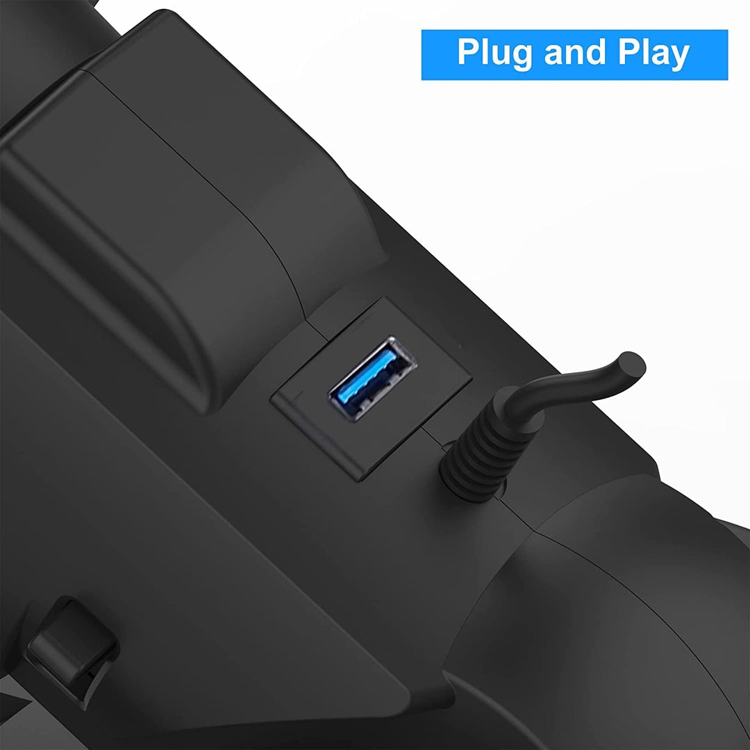 NBCP DOYO Gaming Lenkrad und Pedalen,USB 180-Grad-Lenkräder für PC,Mit Doppelmotor-Vibration, Einste