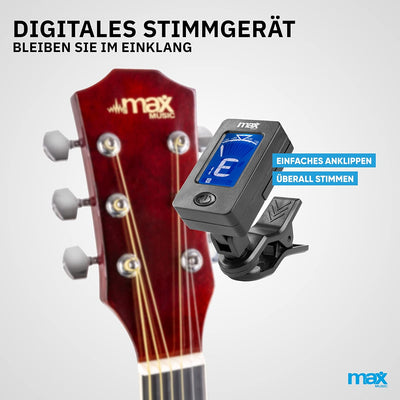 MAX SoloJam Westerngitarre, Akustik Gitarre Set, Acoustic Guitar, Akustikgitarre 4/4 mit Tasche, Ple