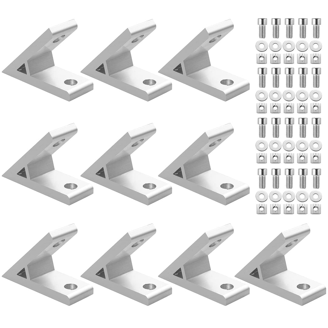 EYPINS 10x Befestigungsmaterial 45 Grad Winkel Befestigung, Aluprofil 30x30 M8 Nut 8 Raster Streben