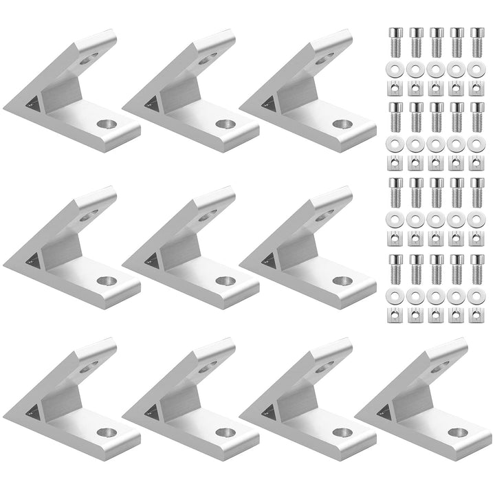 EYPINS 10x Befestigungsmaterial 45 Grad Winkel Befestigung, Aluprofil 30x30 M8 Nut 8 Raster Streben