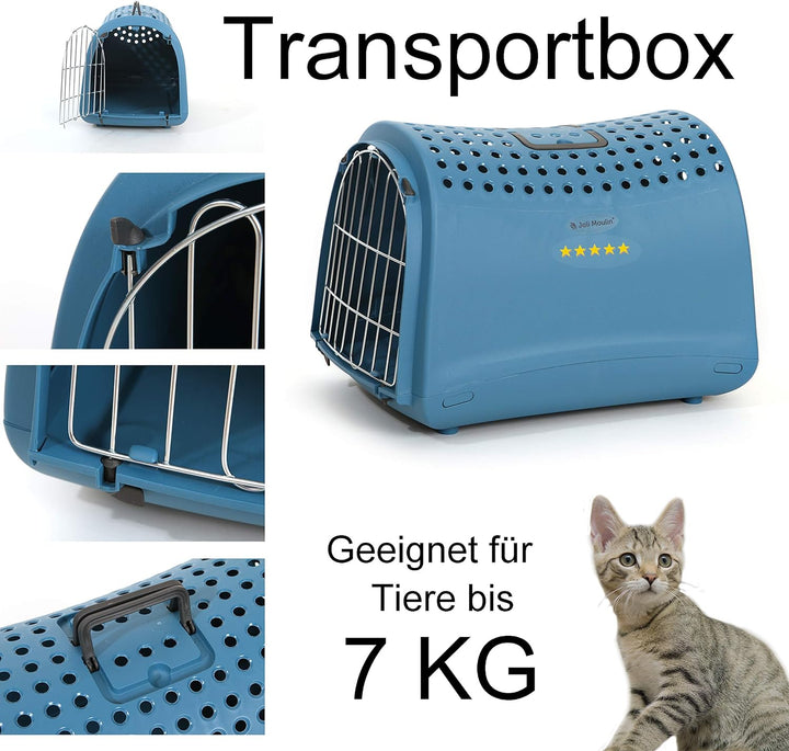 Joli Moulin Transportbox Katzen Welpen 40 x 50 cm Anthrazit New Life | nachhaltig 100% Recycling Kun