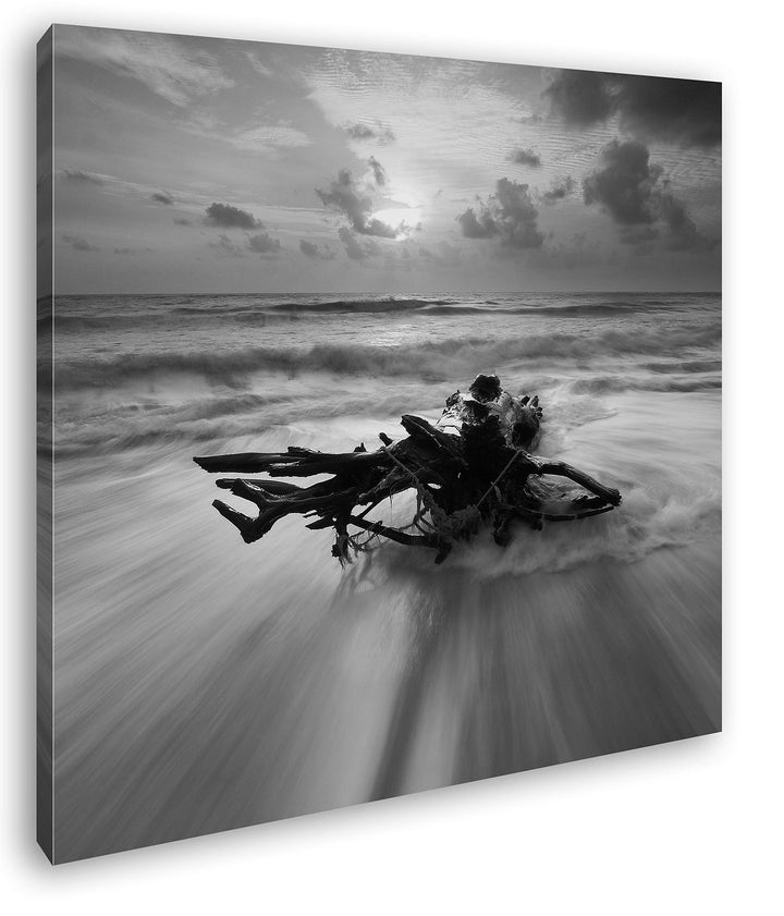deyoli Sonnenaufgang am Sandstrand Zeitraffer Format: 60x60 Effekt: Schwarz&Weiss als Leinwandbild,