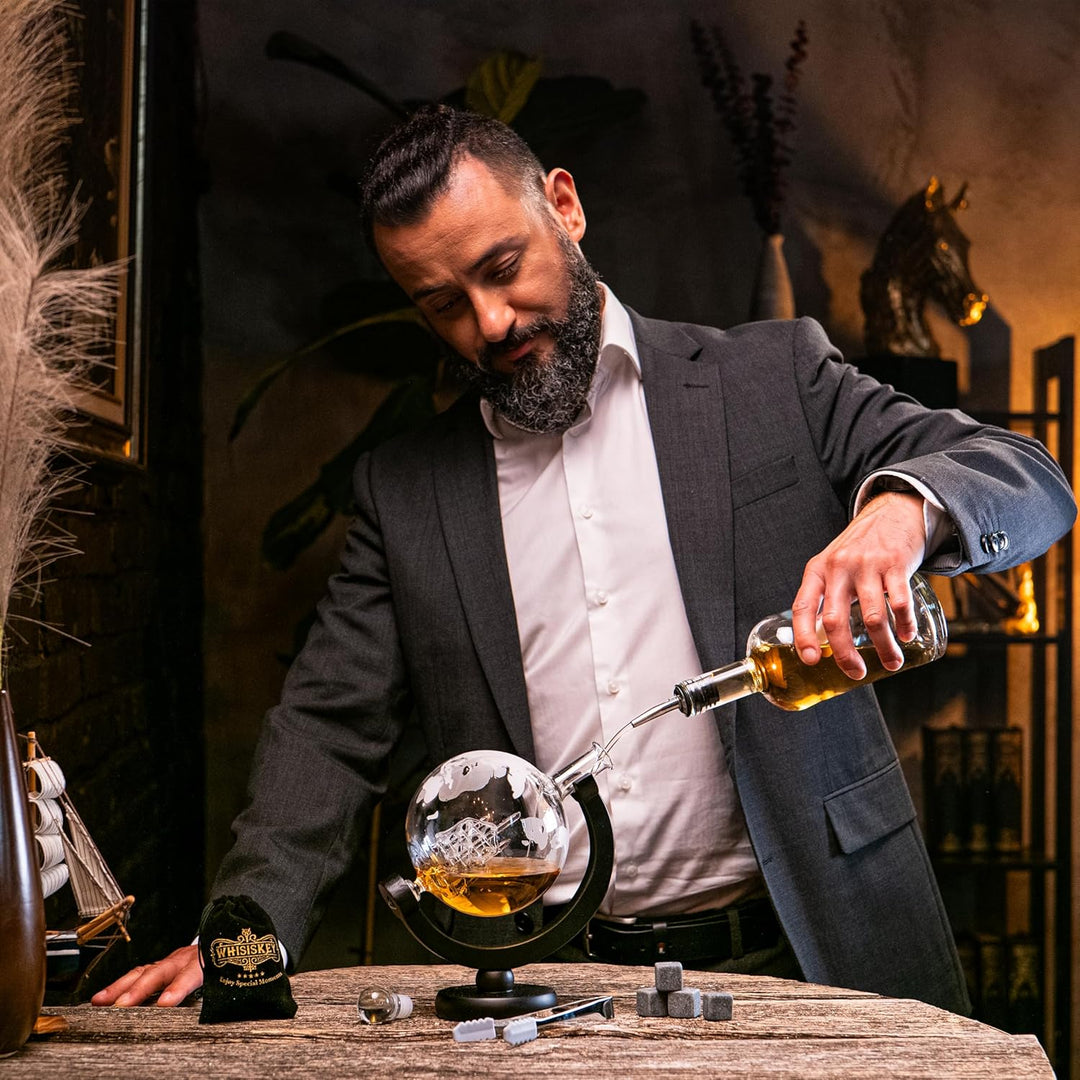 WHISISKEY Whisky Karaffe Set - Whiskey Geschenkset - Geschenke für Männer - Männergeschenke Geschenk