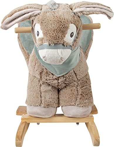 small foot Schaukeltier Esel mit Sitz, für Kinder ab 12 Monaten, aus Plüsch und Holz und mit Griffen