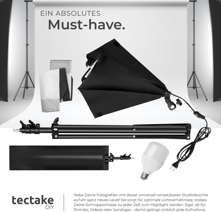 TecTake 800106 Profi Fotostudio Set inkl. Leuchtmittel Softbox, Stativ + Tasche - Diverse Modelle -