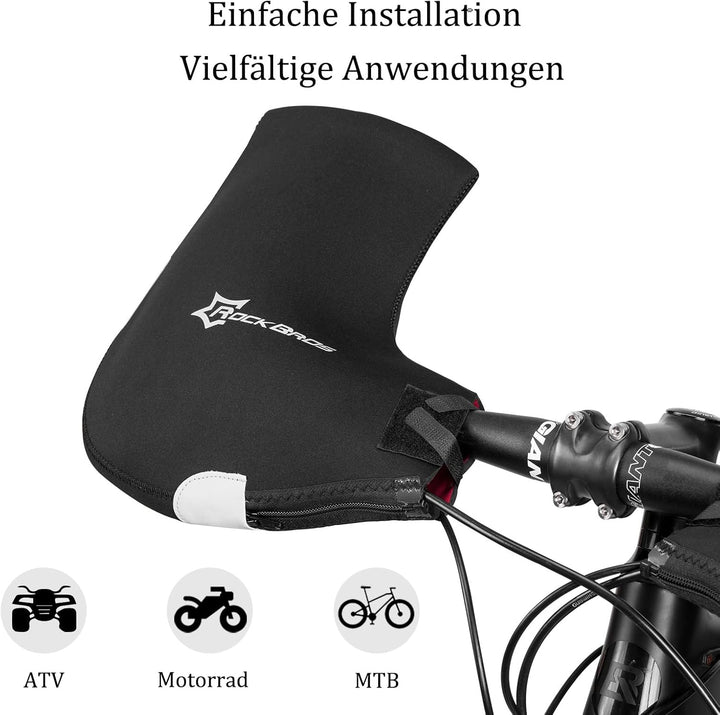 ROCKBROS Lenkerstulpen Lenker Handschuhe für Fahrrad Motorrad Roller Scooter Gefüttert Winddicht Was