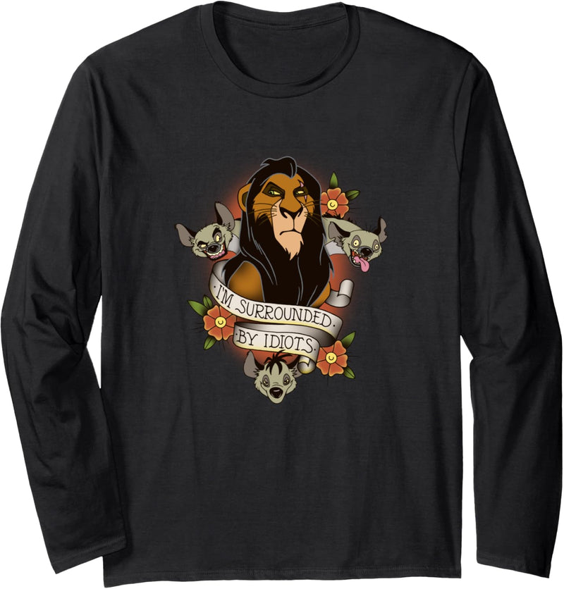 Disney The Lion King Scar With Hyenas Surrounded By Idiots Langarmshirt