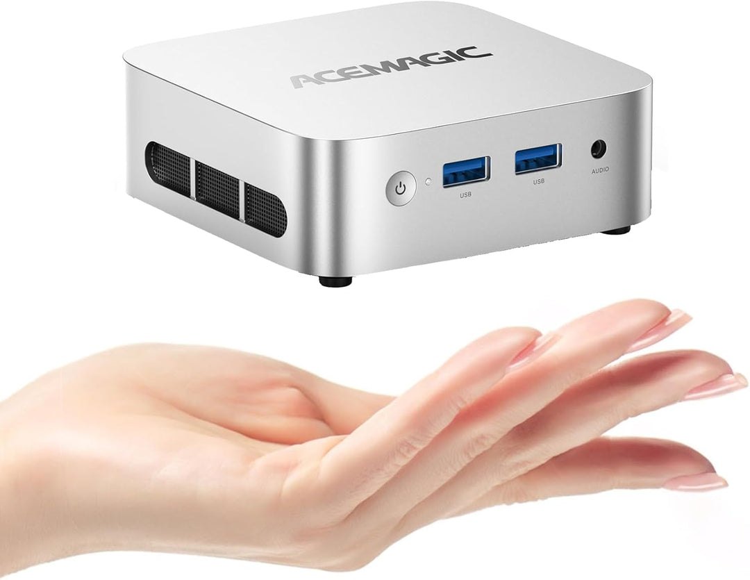 ACEMAGICIAN Mini PC Dual Ethernet, 12th Ιntel Alder Lake-Ν95 (bis zu 3,4 GHz) Desktop-PC, 8GB LPDDR5