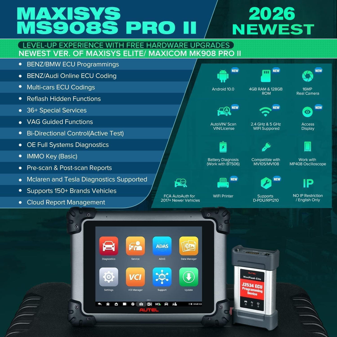 Autel MaxiSYS MS908S PRO II: 2025 J2534 ECU Programmierung Kodierung Anpassung, Level-Up von MS908S