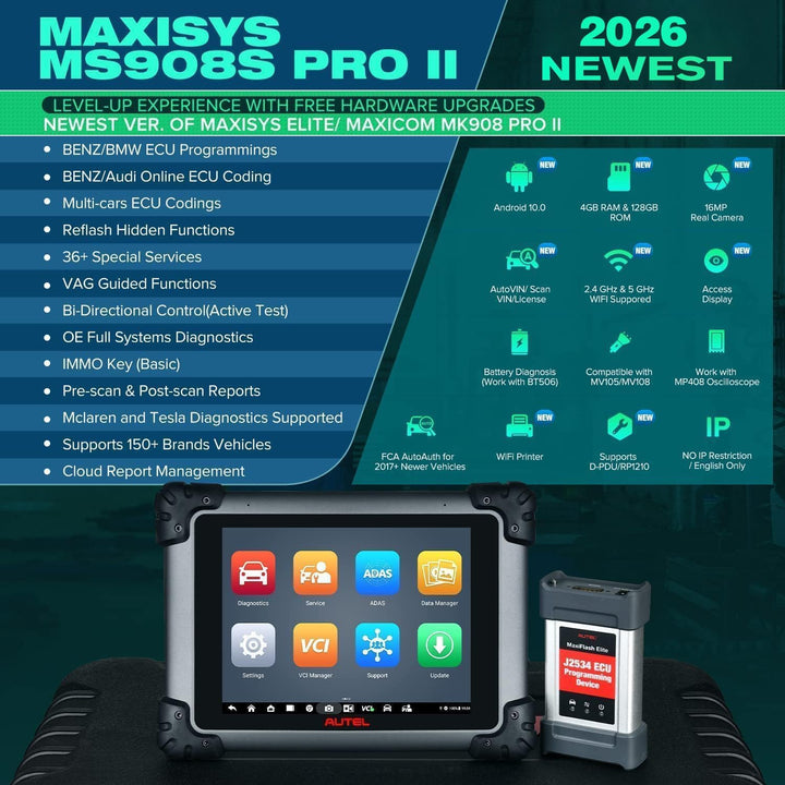 Autel MaxiSYS MS908S PRO II: 2025 J2534 ECU Programmierung Kodierung Anpassung, Level-Up von MS908S