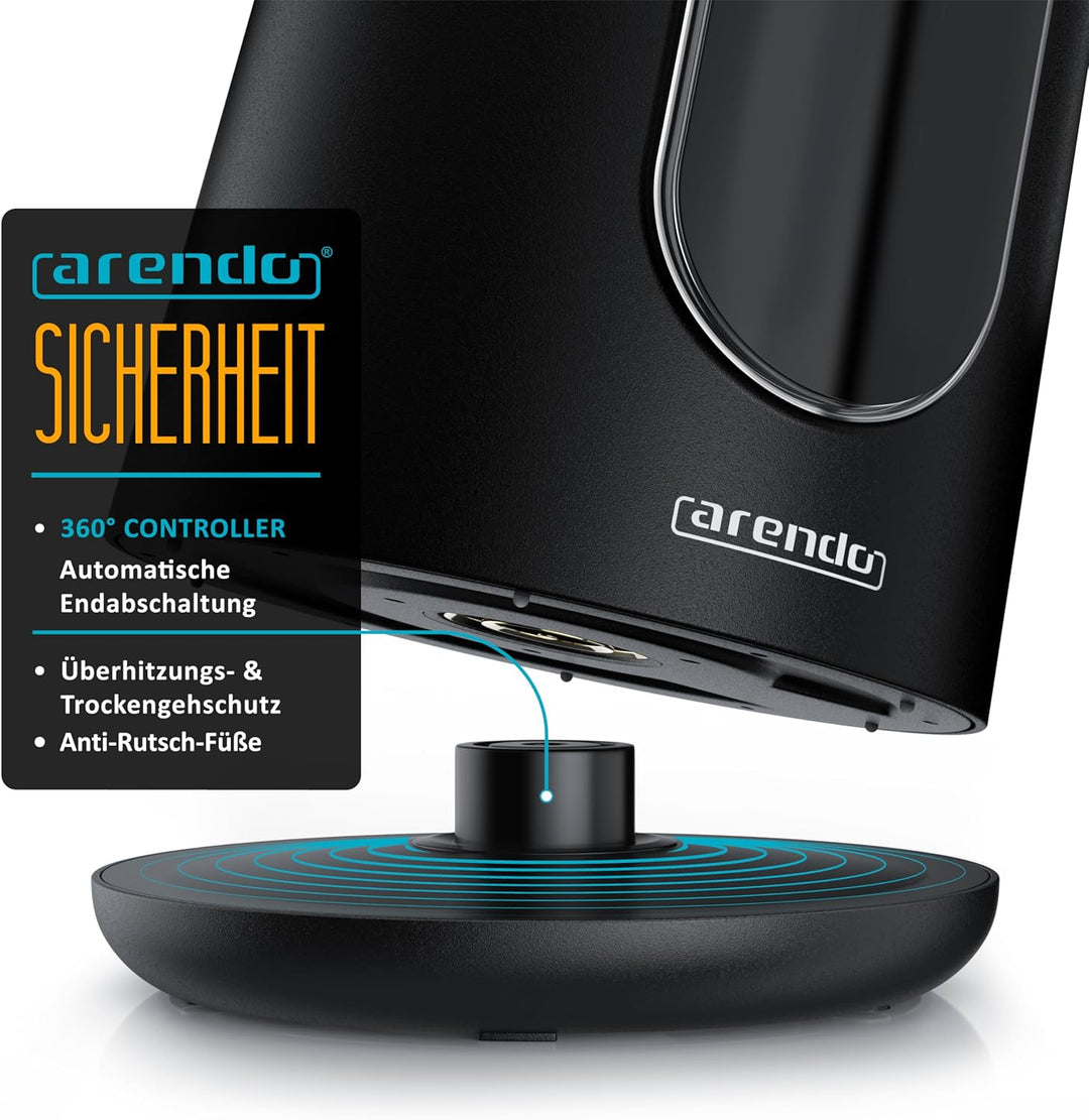 Arendo - digitaler Wasserkocher mit Temperatureinstellung - Edelstahl - Doppelwand Design Cool Touch