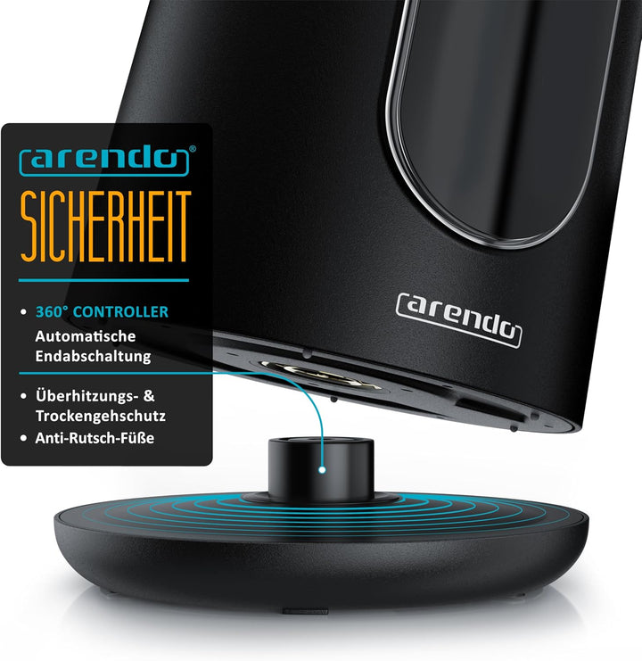 Arendo - digitaler Wasserkocher mit Temperatureinstellung - Edelstahl - Doppelwand Design Cool Touch