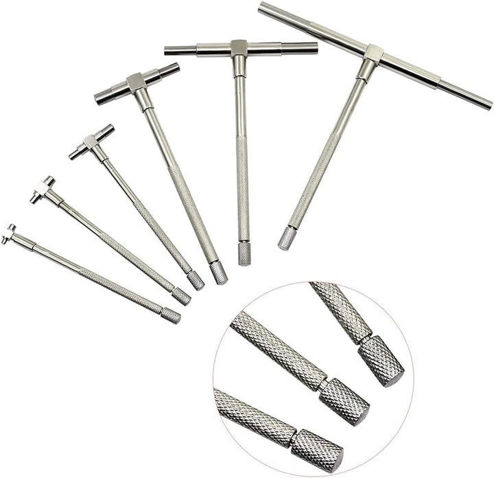 ANCLLO 6er Pack Präzisionsteleskoplehre 8-150mm Innen T Bohrlochlehre Set