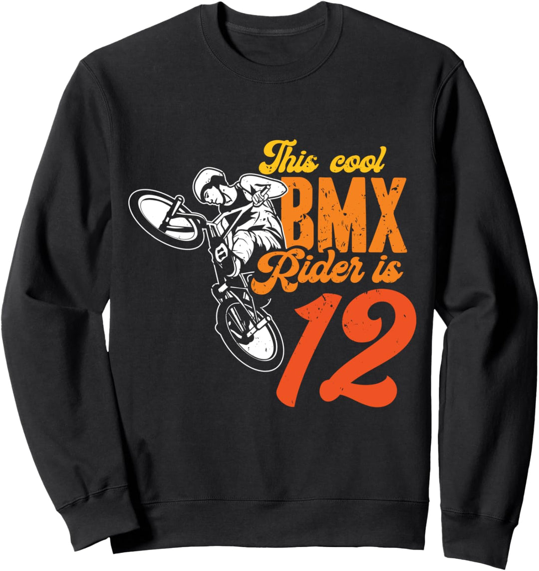 12. Geburtstag Geschenk Jungs Kinder Retro BMX Fahrer Fan Sweatshirt