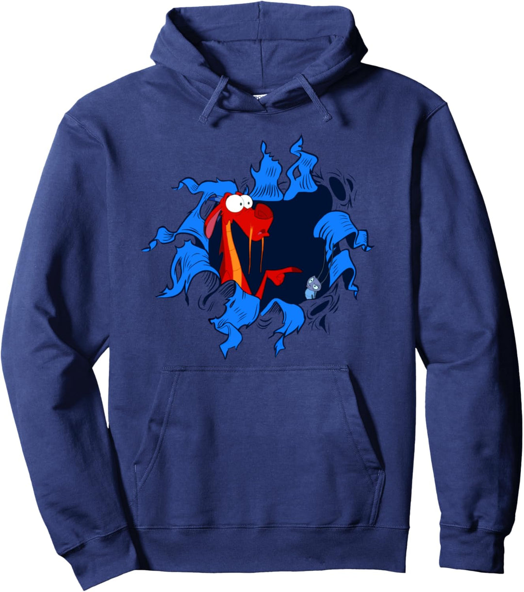 Disney Mulan Mushu Cri-Kee Takes The Blame Ripped Pullover Hoodie