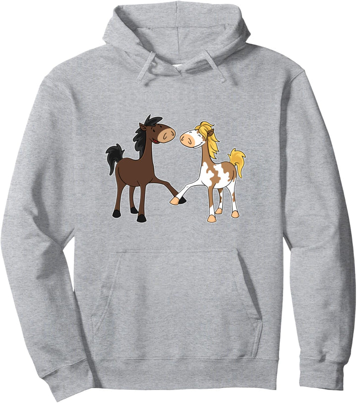 Beste Freunde - zwei süsse Comic Pferde Pullover Hoodie