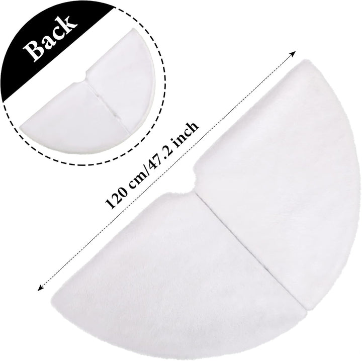 KONVINIT Weihnachtsbaumdecke Weiss Plüsch Christmasbaumdecke Glitzer Kunstfell Weihnachtsbaumteppich