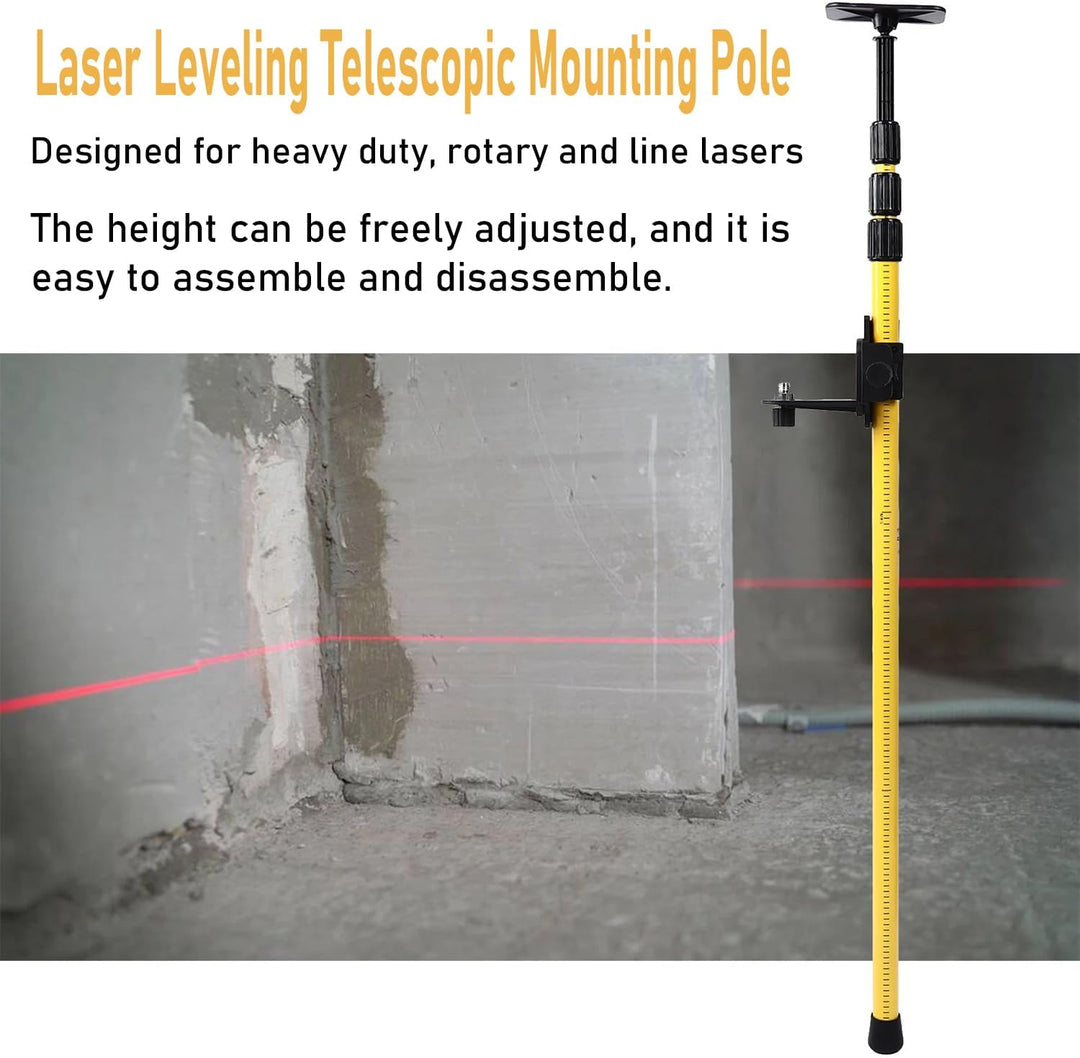 Teleskopstange Laser, Stativ Laser, Einstellbar von 115-280 cm,1/4 & 5/8 Zoll mit Schnellverschluss