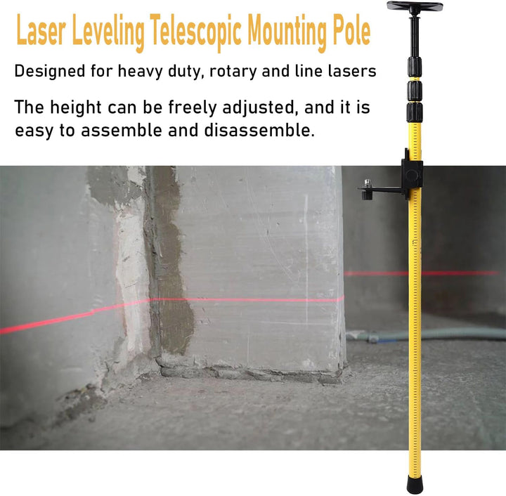 Teleskopstange Laser, Stativ Laser, Einstellbar von 115-280 cm,1/4 & 5/8 Zoll mit Schnellverschluss