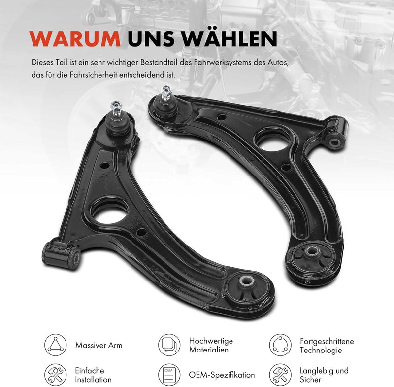 Frankberg 2x Querlenker Vorderachse Links Rechts Unten Kompatibel mit Getz TB 1.1L-1.6L 2002-2010 Re