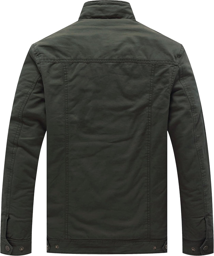 WenVen Herren Klassisch übergangsjacke Winter Warme Jacke Lässige Outdoor Winddichter Mäntel Verdick