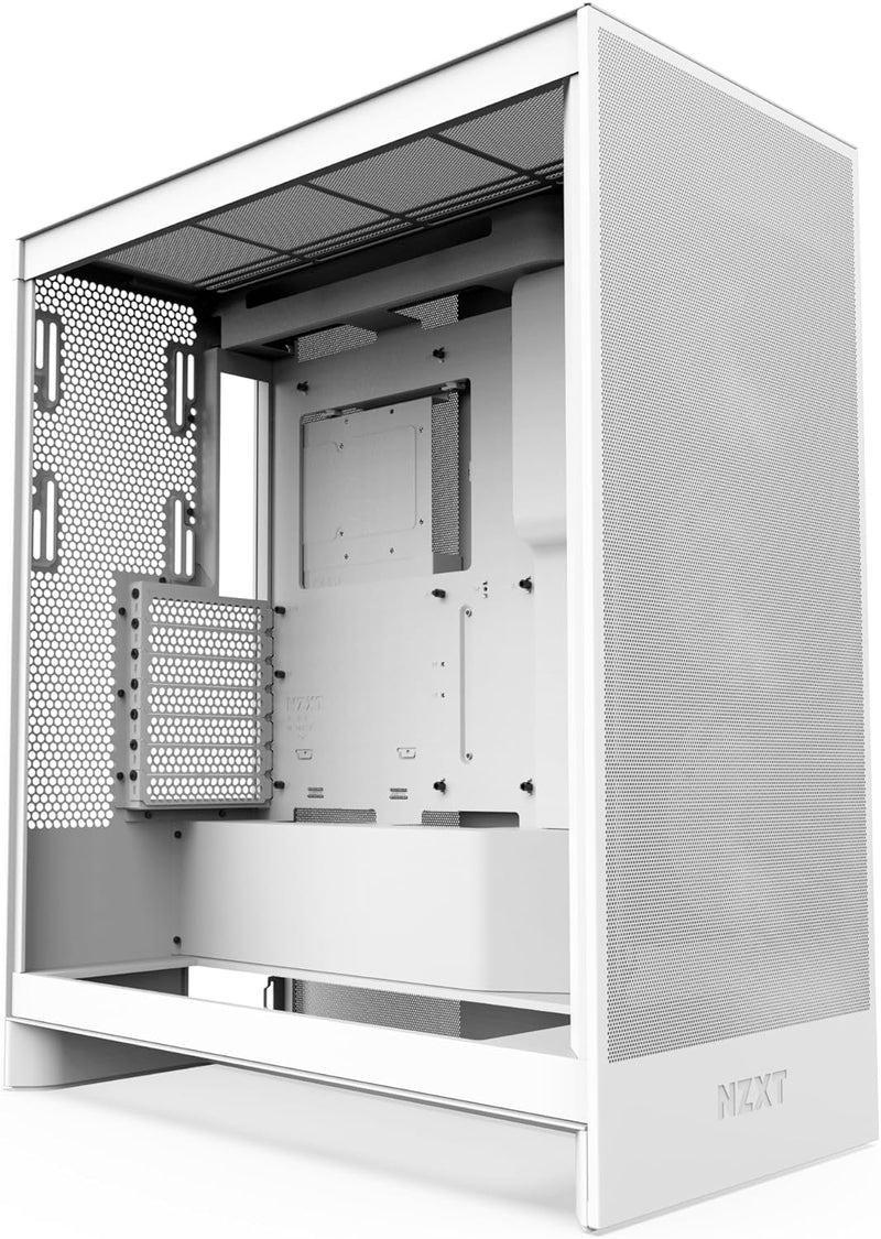 NZXT H7 Flow | Mid-Tower-ATX-Airflow-Gehäuse | Bis zu 3 x 120-mm-Lüfter im Boden zur direkten GPU-Kü