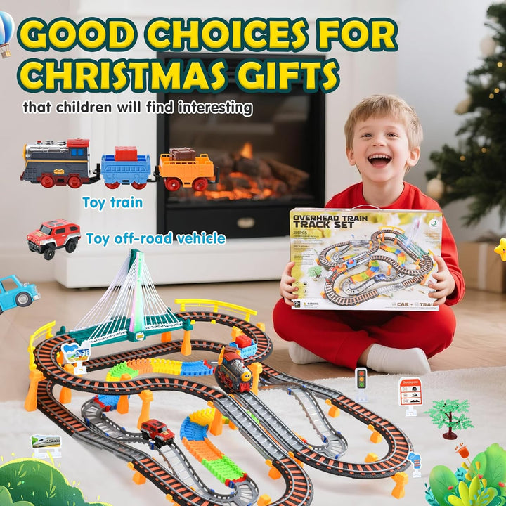Zug Spielzeug, 215PCS Schienen Auto,Spielzeug Eisenbahn Elektrisch,Elektrischer Zug für Kinder,Weihn