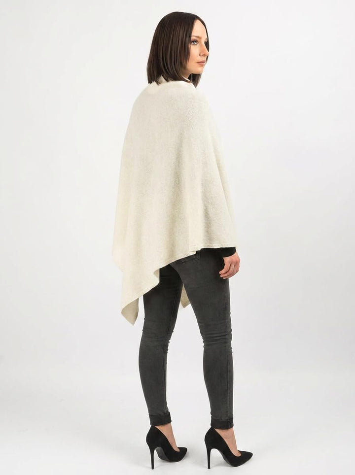 Dalle Piane Cashmere - Poncho aus 100% Kaschmir - Made in Italy - für Frau Einheitsgrösse Creme, Ein