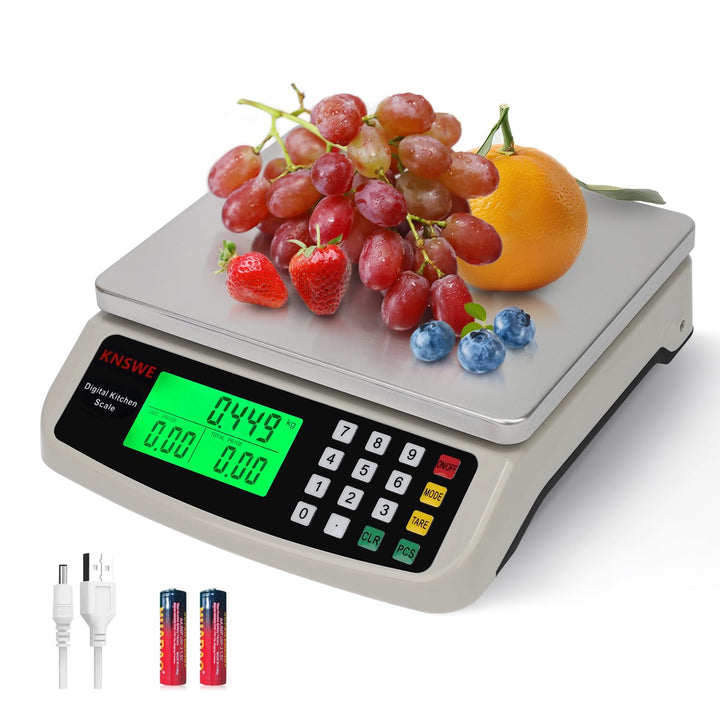 Waage Küchenwaage Gross Edelstahl Digitalwaage 10kg zum Gastronomie Messen von Fleisch Wurst so Weit