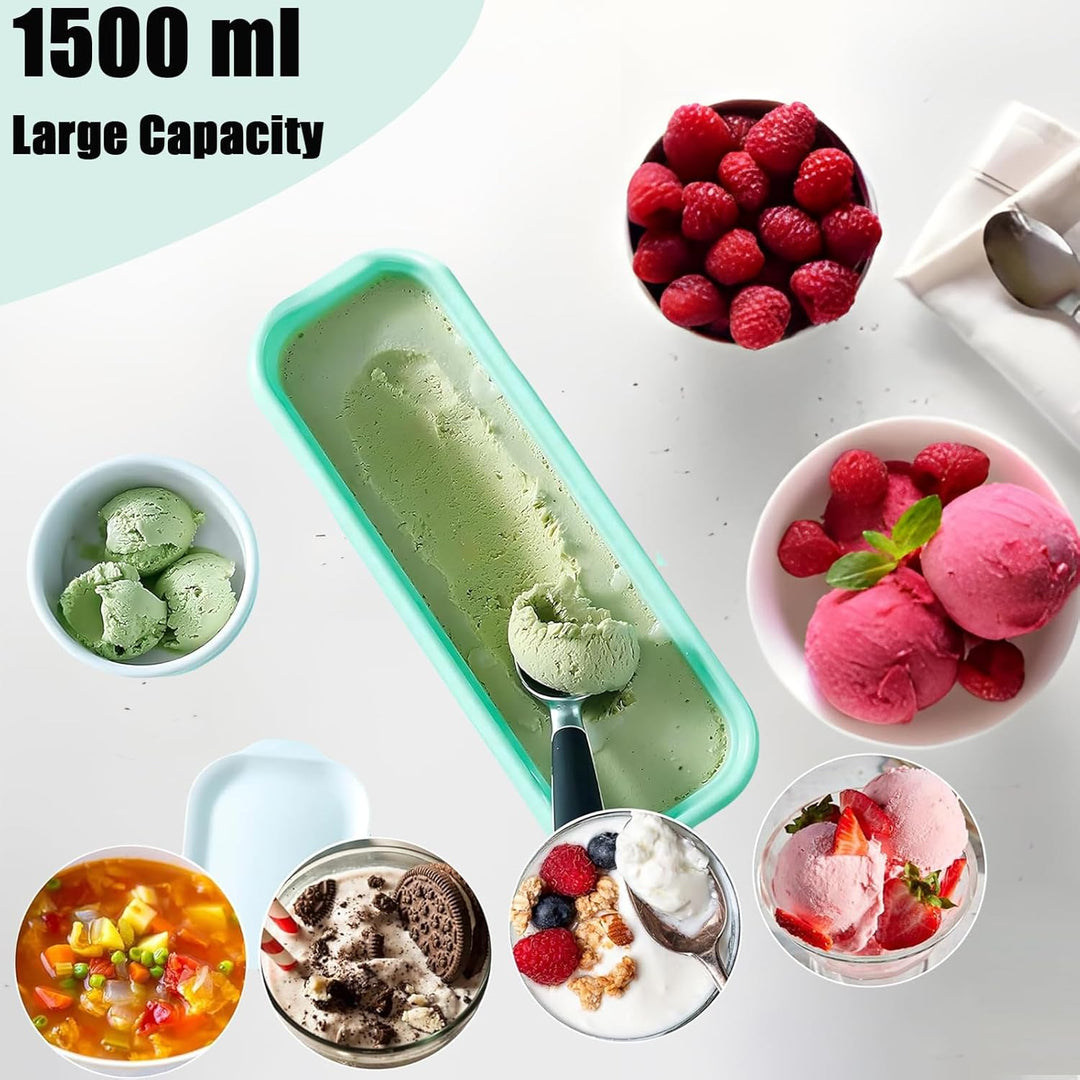 Eisbehälter für Speiseeis, 3er-Set 1.5 L Eiscreme Behälter Wiederverwendbare Hausgemachte Eiscreme-B