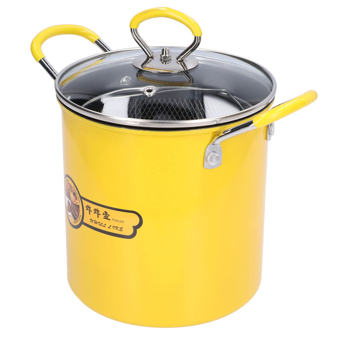 Friteuse, 3L Mini Fritteusen Topf, Edelstahl-Fritteusen-Topf mit Sieb Multifunktionale Fritteuse mit
