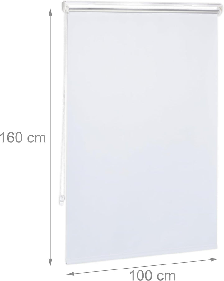 Relaxdays Thermorollo, ohne Bohren, Klemmfix, Kettenzug, 100x160 cm, Stoffbreite 95 cm, blickdichtes