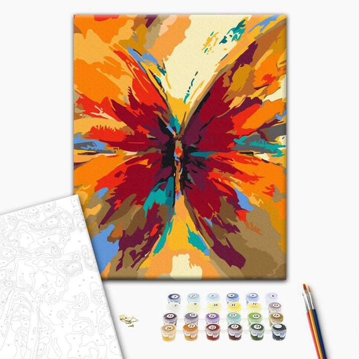 murando - Malen nach Zahlen bunte Schmetterlinge Tiere Butterfly Abstrakt 40x60 cm Malset mit Holzra