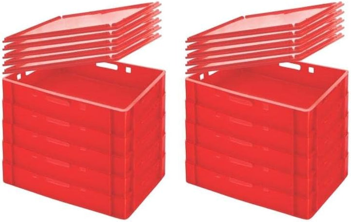 PROREGAL CHEFGASTRO Eurobehälter Fleischerkasten E1 mit Auflagendeckel | HxBxT 12,5x40x60cm | 25 Lit