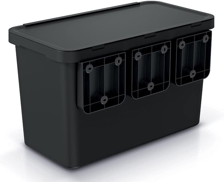BirnePower Mülleimer 3er Set 3x 10L Müllbehälter Abfalleimer 30L Mülltrennsystem Müllsammler Set Ein