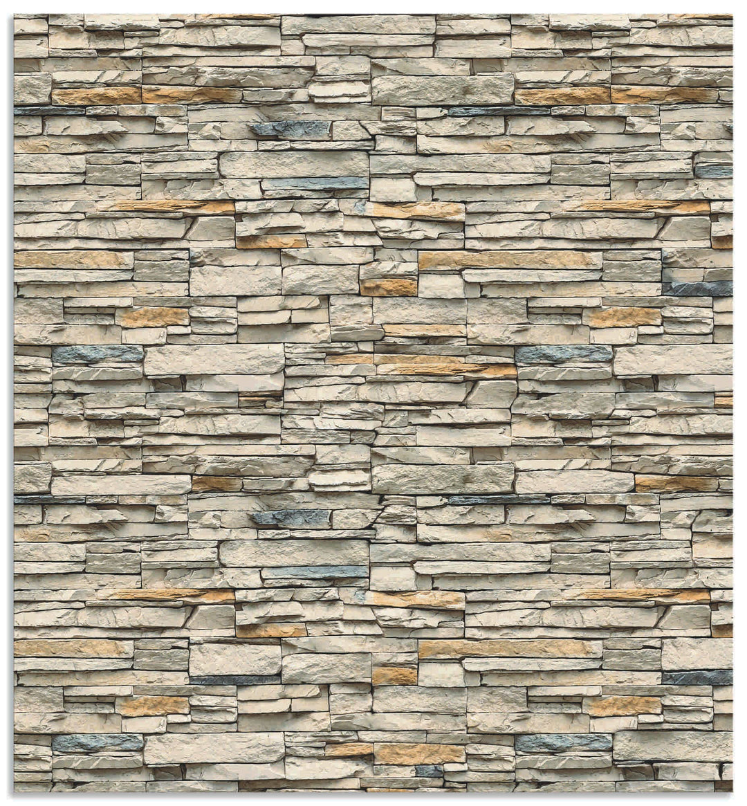 ARTland Spritzschutz Küche aus Alu für Herd Spüle 60x65 cm (BxH) Küchenrückwand mit Motiv Steinwand