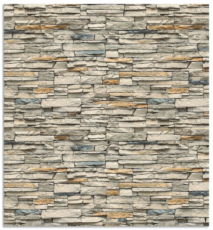 ARTland Spritzschutz Küche aus Alu für Herd Spüle 60x65 cm (BxH) Küchenrückwand mit Motiv Steinwand