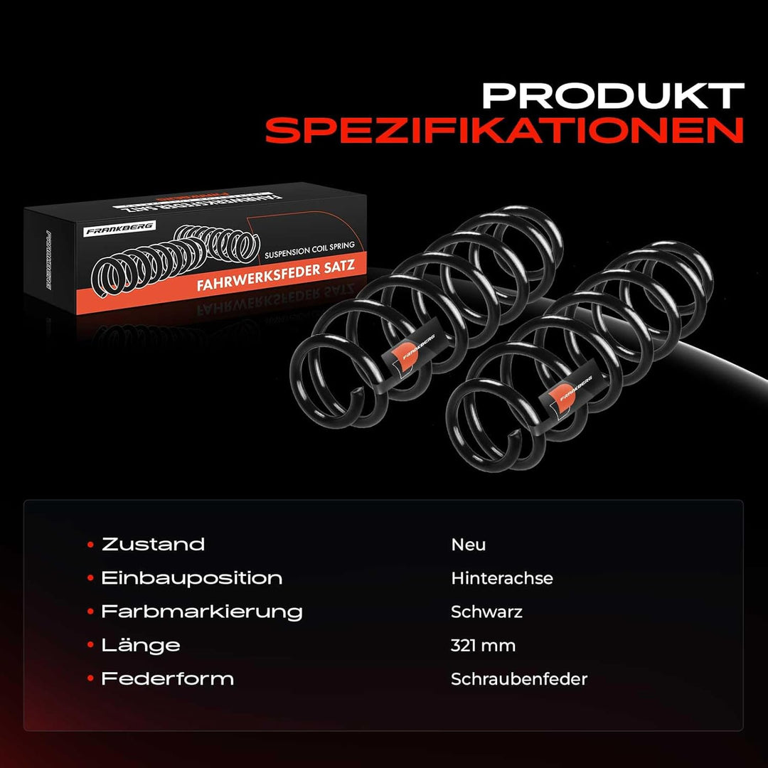 2x Federn Fahrwerksfeder Hinten Kompatibel mit Ibiza IV Schrägheck 1.2L-1.9L 2008-2017 Ibiza IV Spor