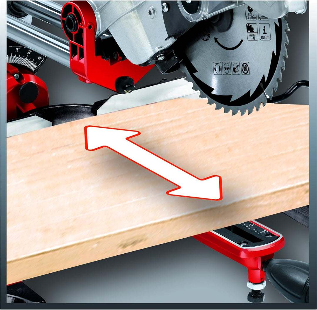 Einhell Zug Kapp Gehrungssäge TC-SM 2131 Dual (1800 W, Sägeblatt Ø 210 mm, Schnittbreite 310 mm, sch