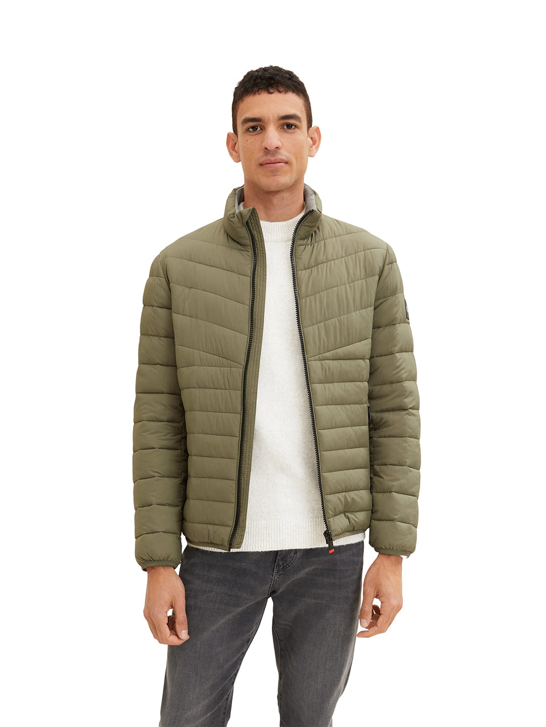 TOM TAILOR Herren Lightweight Steppjacke mit Stehkragen, 10415 - Dusty Olive Green