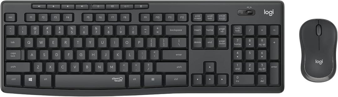 Logitech MK295 Silent Wireless Combo, Volle Groesse (100%), RF Wireless, Graphit, Maus enthalten (92