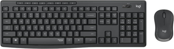 Logitech MK295 Silent Wireless Combo, Volle Groesse (100%), RF Wireless, Graphit, Maus enthalten (92