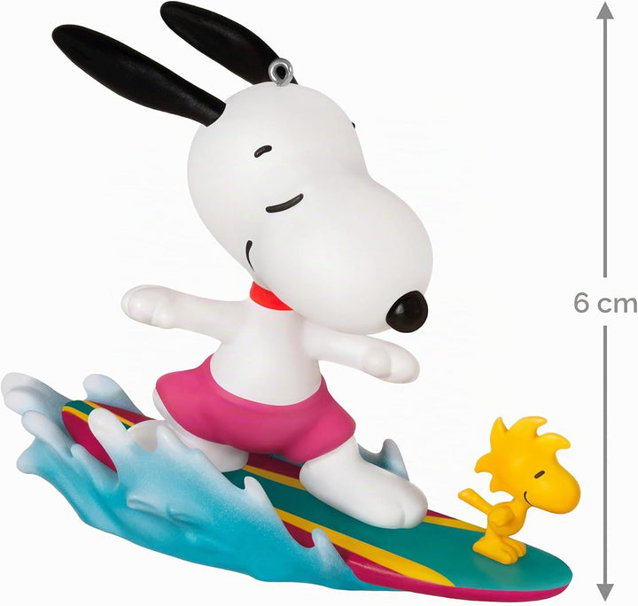 Hallmark Erdnüsse, Design: Snowopy &amp; Woodstock Surfen H6cm by W3.6cm by D7.3cm Weiss, Rot und Blau,