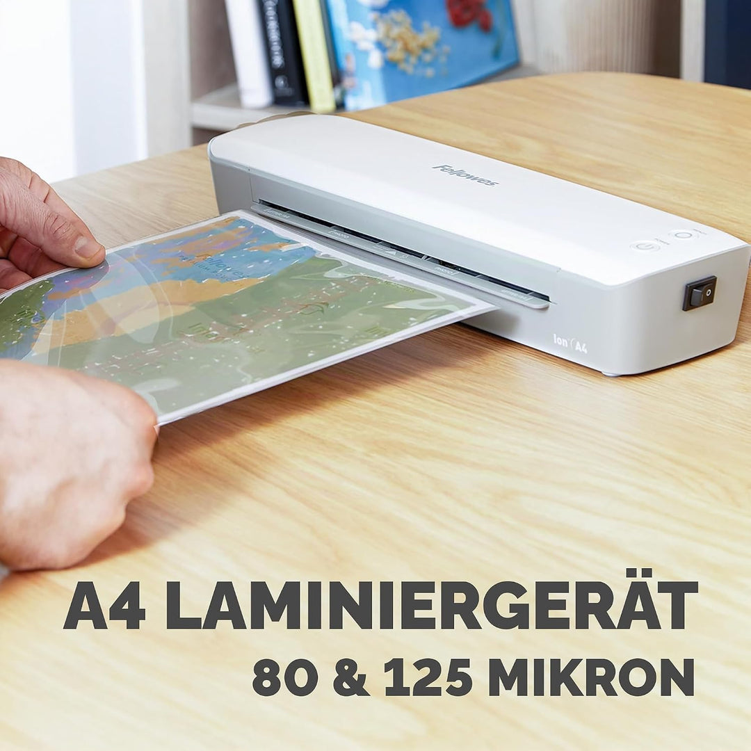Fellowes Laminiergerät A4 Ion für das Home Office, für Laminierfolien bis 125 Mikron Stärke, inkl. 1