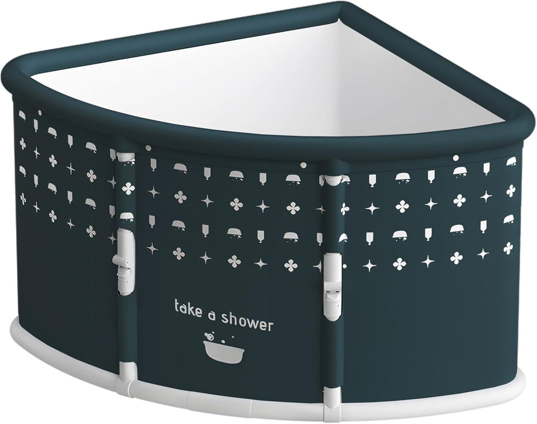 Space sparende Faltbadewanne für Erwachsene-fächerförmige, 70 cm x 70 cm x 55 cm, verdicktes PVC-Mat