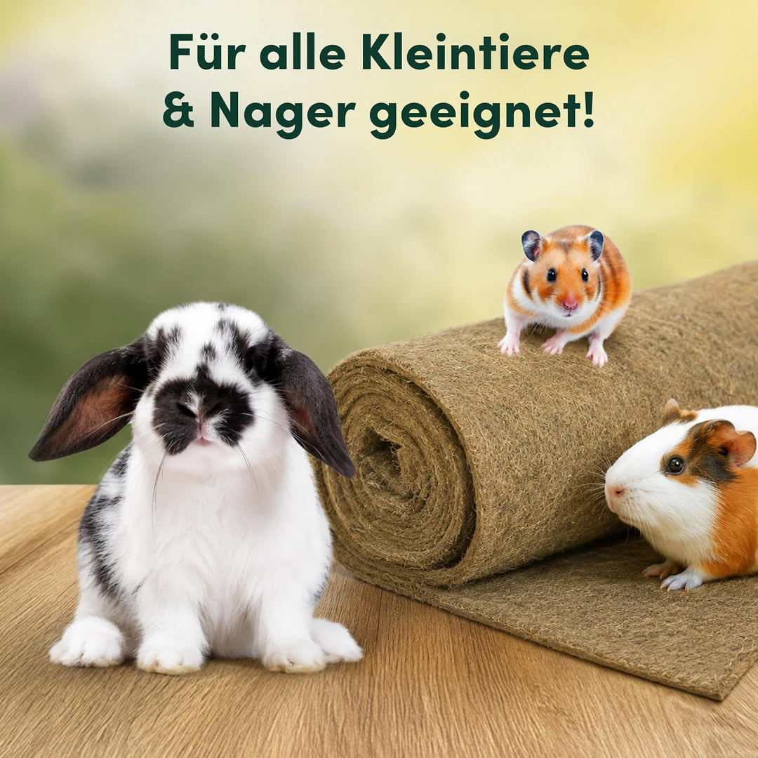 Hanfmatte auf 6 Meter Rolle x 50 cm breite | 5 mm Dicker Nagerteppich aus 100% Hanf | kompostierbare