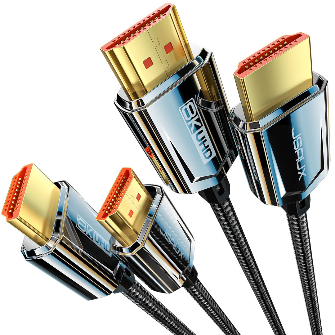 JSAUX 2 Stück 8K HDMI Kabel 5M, HDMI 2.1 Kabel Ultra High Speed 48Gbps, (8K@60Hz 4K@120Hz 144Hz) HDM