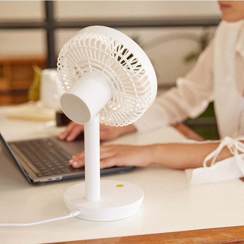 Newlux - Tischventilator USB Windpure Desk W300 mit 4 Gelängen, schwenkbarer Kopf, Lithium-Akku bis